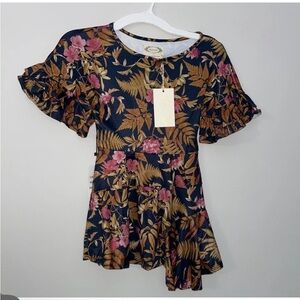 Mia Joy by Joyfolie Dress Emilia in Black Floral Ruffled  NWT